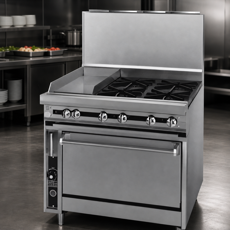 Product image #3 for Titan JTRH-24G-1HT Heavy Duty 36-Inch Gas Range with 12" Hot Top & 24" Griddle