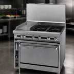 Thumbnail image #3 for Jade Range (Middleby) Titan JTRH-24G-1HT 36-Inch Natural Gas Range with 12-Inch Hot Top, 24-Inch Griddle & Cabinet Base