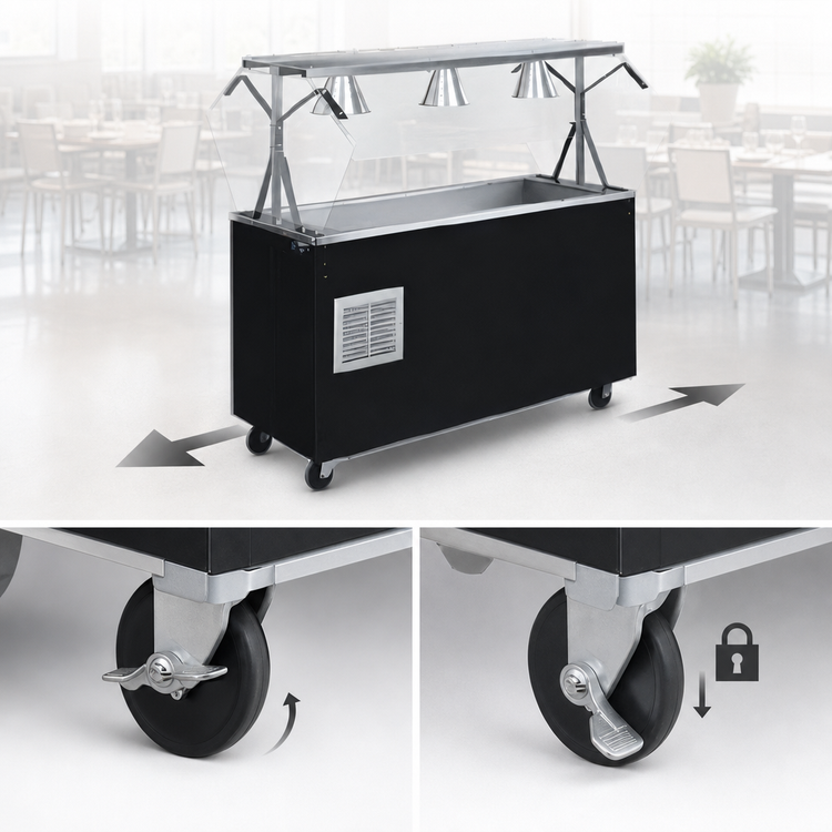 Product image #3 for Vollrath 2-Series Affordable Portable Refrigerated Cold Food Pan Buffet Station, 4-Pan, 60 Inch Wide