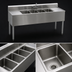 Thumbnail image #3 for Eagle Group 1800 Series 4-Compartment Underbar Sink Unit with Dual Drainboards, 72W x 20D, 304 Stainless Steel