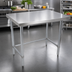 Thumbnail image #3 for 60-Inch x 30-Inch 304 Stainless Steel Flat Top Open Base Work Table
