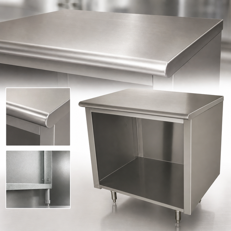 Product image #3 for Advance Tabco Special Value 60-Inch x 24-Inch 16-Gauge 304 Stainless Steel Flat Top Open Base Work Table