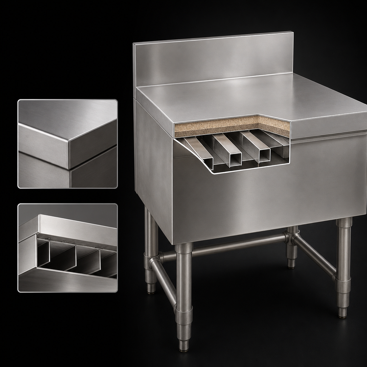 Product image #3 for Eagle Group Spec-Bar 42-Inch x 19-Inch Stainless Steel Filler Board with 7-Inch Backsplash