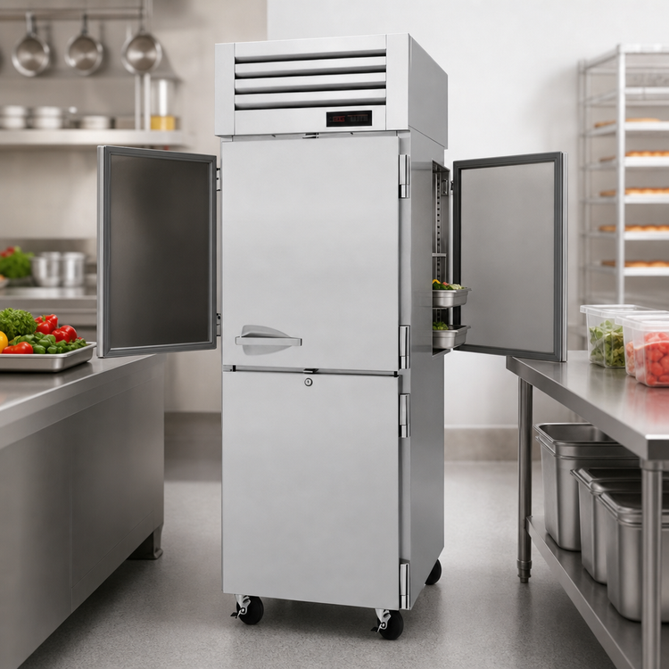 Product image #3 for Turbo Air PRO Series Pass-Thru Heated Holding Cabinet, One Section, 26 Cu. Ft., Solid Half Doors