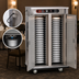 Thumbnail image #4 for FWE E-Series Dual-Heat Electric Banquet Holding Cabinet Cart, Double Doors, 72 Covered Plates