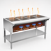 Thumbnail image #3 for Klinger's Trading 63-Inch 4-Well Dry Heat Gas Steam Table with Open Shelf Base