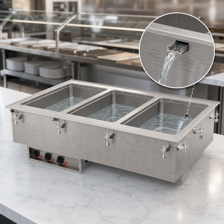 Product image #3 for Vollrath Three-Well Drop-In Electric Hot Food Well Unit with Auto-Fill and Infinite Controls