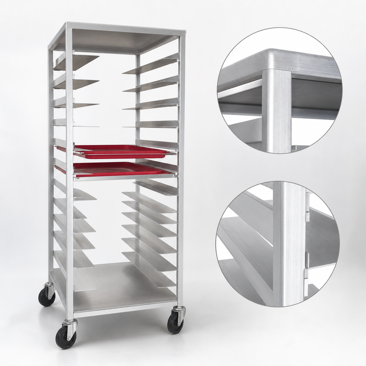Product image #3 for Carter-Hoffmann AL12 Aluminum Room Service Cart for Patient Trays, 12-Tray Capacity