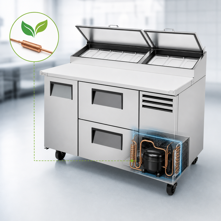 Product image #3 for True 60-Inch Pizza Prep Table with 1 Door, 2 Drawers and Alternate Top