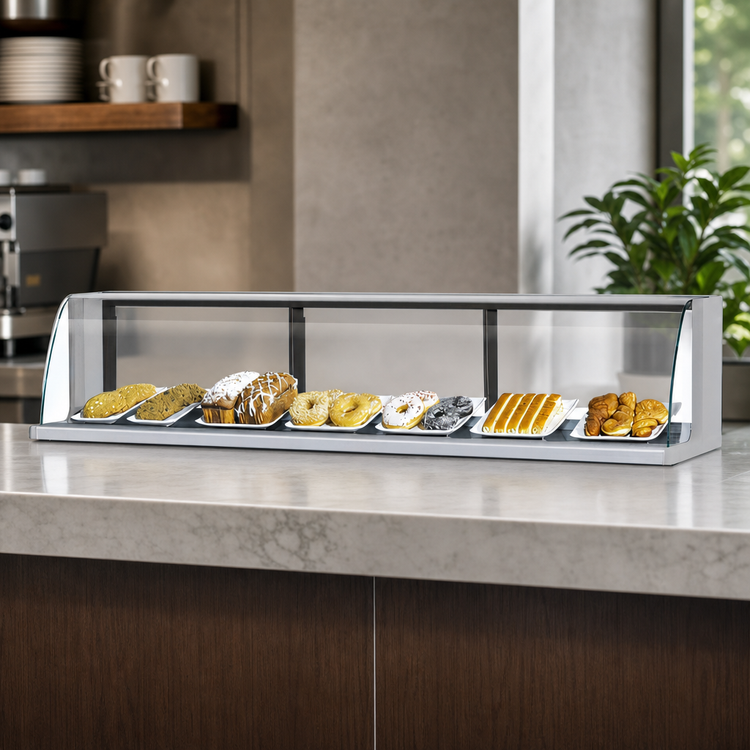 Product image #3 for Turbo Air 39-Inch Low 2-Door Stainless Steel Top Display Dry Case for Open Display Merchandisers