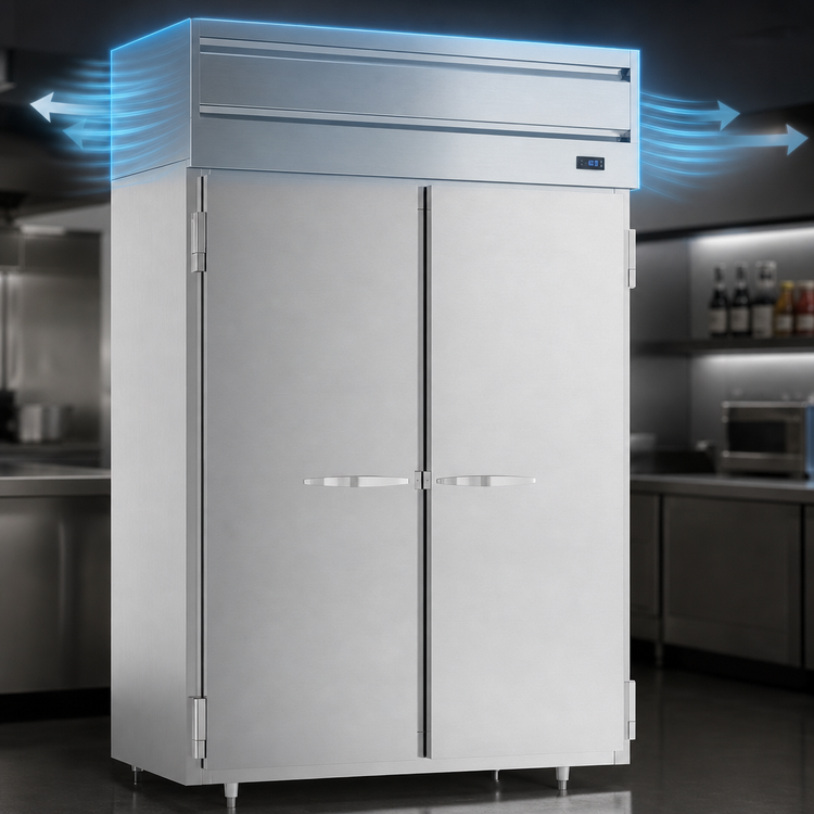 Product image #3 for Beverage-Air P Series Two-Section Reach-In Freezer, 44.57 Cu. Ft., Solid Locking Doors, Top-Mounted Self-Contained Refrigeration