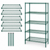 Thumbnail image #3 for Quantum 5-Shelf Wire Shelving Starter Kit, 42 x 12 x 54 Inches, Stationary, Green Epoxy Finish