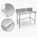 Thumbnail image #3 for Advance Tabco 60 Inch x 30 Inch 14 Gauge 304 Stainless Steel Work Table with 10 Inch Backsplash and Galvanized Open Base