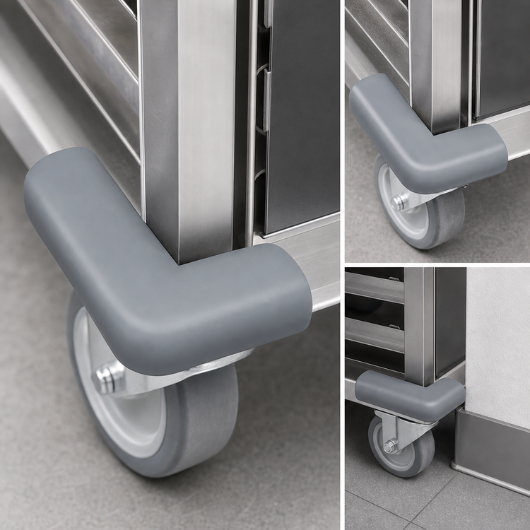 Product image #3 for Cres Cor Gray Non-Marking Corner Bumpers for Restaurant Racks
