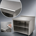 Thumbnail image #3 for Advance Tabco Stainless Steel Work Table with Open Front Cabinet Base and Mid-Shelf, 144 x 36 Inches