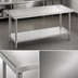 Thumbnail image #3 for Advance Tabco 84-Inch x 48-Inch 14-Gauge 304 Stainless Steel Work Table with Galvanized Undershelf