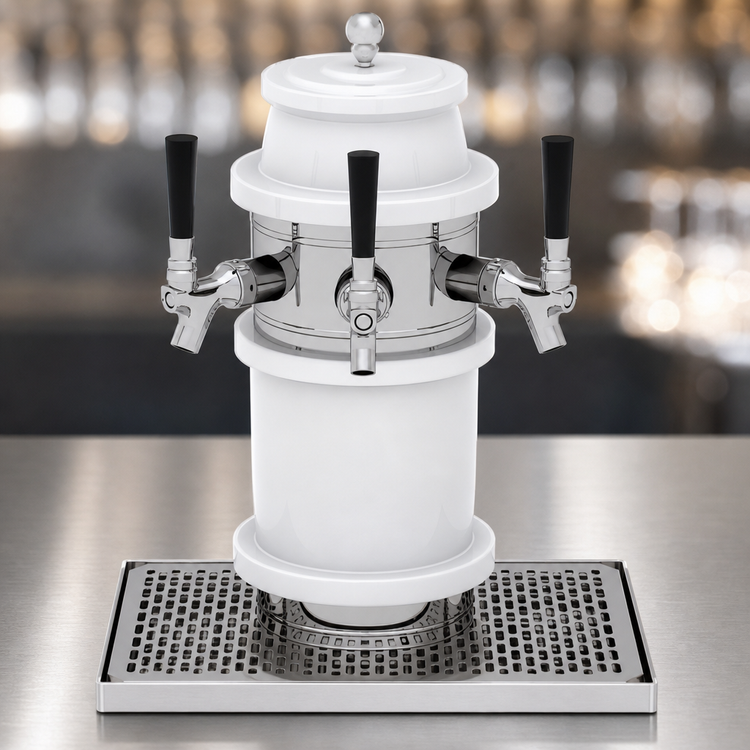 Product image #3 for Glastender Roman 3-Faucet Glycol-Cooled Draft Dispensing Tower, Mirror Finish