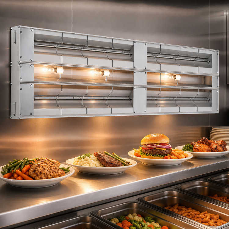 Product image #3 for Hatco Glo-Ray Lighted Double Infrared Strip Heater, 24 Inch Wide, Aluminum, 1.12 kW