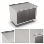 Thumbnail image #3 for John Boos 4CO4R1.5-3672 Open-Front Cabinet Base Stainless Steel Work Table, 14-Gauge Top, 72 x 36 Inches, 1-1/2-Inch Rear Riser