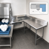Thumbnail image #3 for Advance Tabco Korner Soil Spec-Line Right-Hand L-Shaped Dish Table with Pre-Rinse Sink, 143 Inch, 14 Gauge 304 Stainless Steel