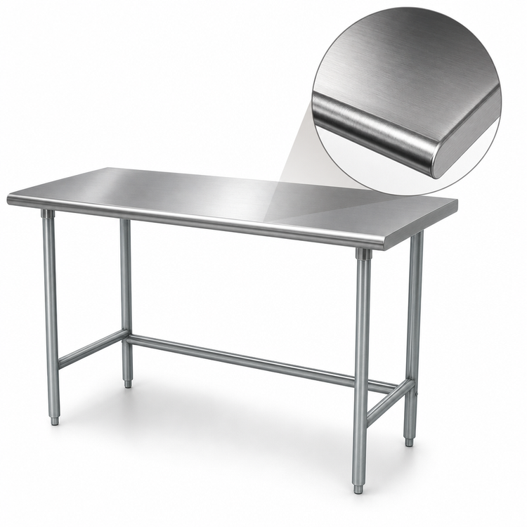 Product image #3 for Advance Tabco Special Value Series 60-Inch x 30-Inch Flat Top Open Base Work Table with 430 Stainless Steel Top