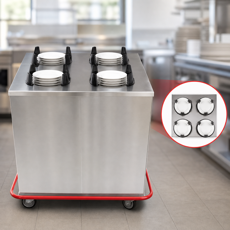 Product image #3 for Carter-Hoffmann Enclosed Unheated 4-Silo Mobile Plate Dispenser for 10-Inch Plates