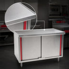 Thumbnail image #3 for Eagle Group Spec-Master CB2484SEM Enclosed Work Table with Sliding Doors, 84 x 24 in, 14-Gauge 304 Stainless Steel Top