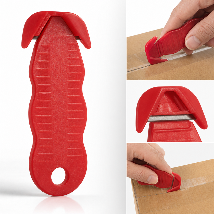 Product image #3 for Klever Kutter™ Disposable Carton Opener, Red 3-Pack