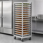 Thumbnail image #3 for Dinex DXPRIA69182620 Roll-In Refrigerator Rack, 20-Pan, Aluminum, Front & Rear Loading, 5-Inch Casters