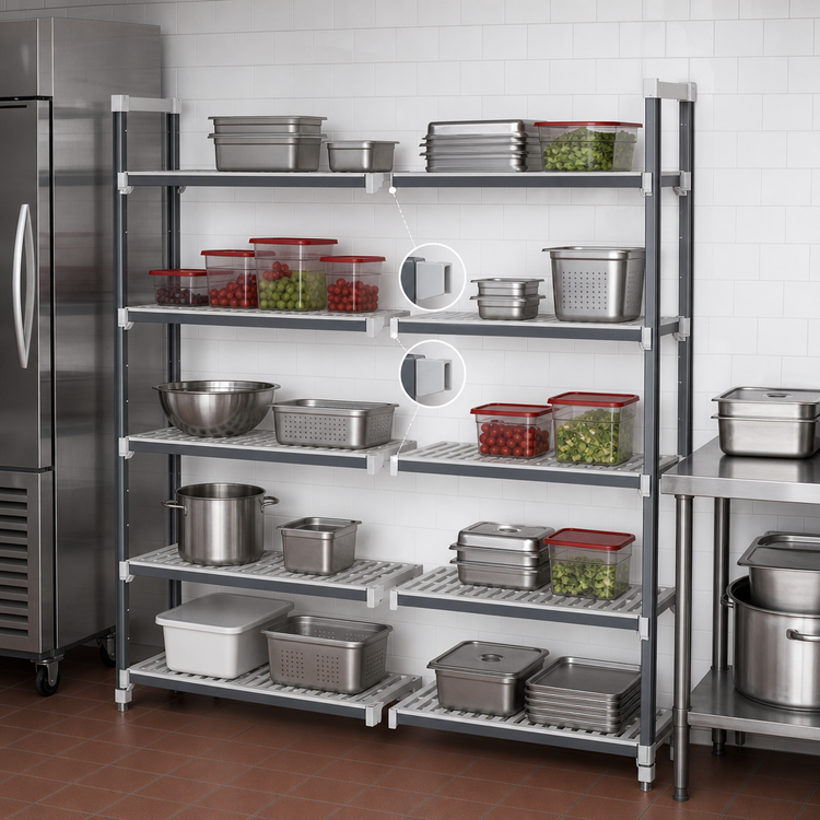 Product image #3 for Cambro Camshelving Elements XTRA 5-Shelf Vented Stationary Add-On Unit, 24 x 21 x 84 Inches, Speckled Gray