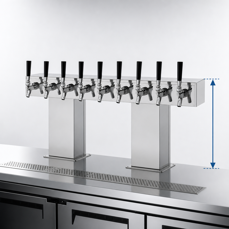 Product image #3 for Perlick 24-Faucet Extra High Countertop Glycol-Cooled Bridge Tee Draft Beer Tower