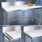 Thumbnail image #3 for John Boos TC095A Poly Top Trimming Table, 84 x 24 Inches, 3/4-Inch Reversible Top, 6-Inch Backsplash