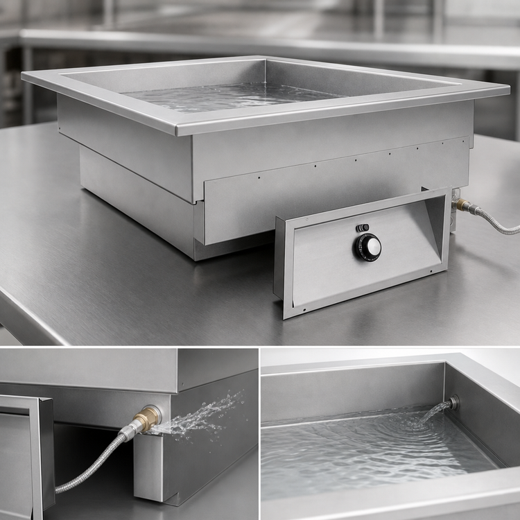 Product image #3 for Randell 9570-6AWF Drop-In Electric Bain-Marie Hot Food Well, 6-Pan, Auto Water Fill