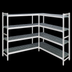 Thumbnail image #3 for Fermostock 4-Tier Polymer Shelving Corner Expansion Kit, 66-Inch H x 47-Inch W x 22-Inch D