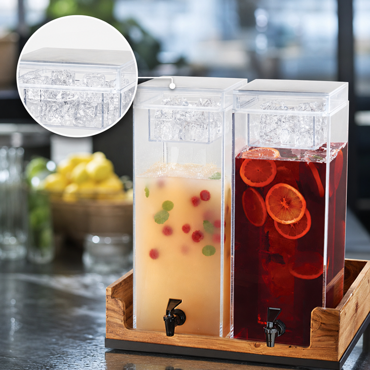 Product image #3 for Cal-Mil Single 3 Gallon Clear Acrylic Beverage Dispenser with Ice Chamber