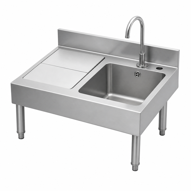 Product image #4 for Eagle Group 2200 Series Commercial Sink Bowl with Drain, Faucet, and Overflow, 10 x 14 x 9-1/2 Inches
