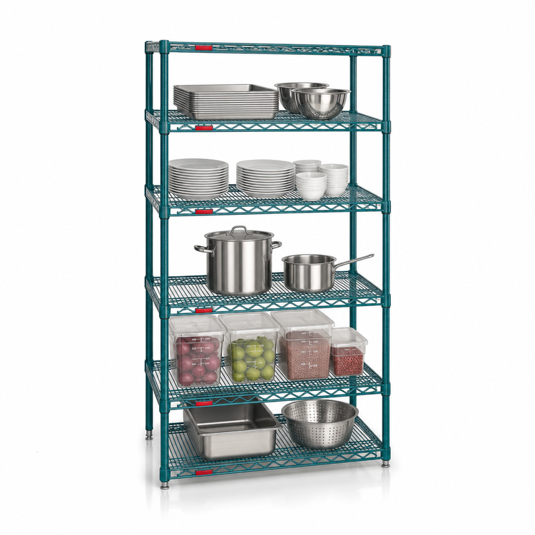 Product image #3 for EagleGard Stationary 5-Tier Wire Starter Shelving Unit, 30 x 21 x 86 Inches, Hybrid Epoxy Finish