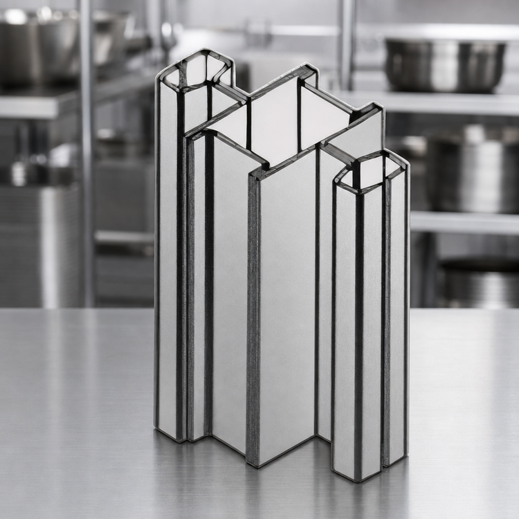 Product image #3 for Eagle Group Back-To-Back Heavy Duty Cantilevered Shelving Uprights, 120-Inch, Stainless Steel