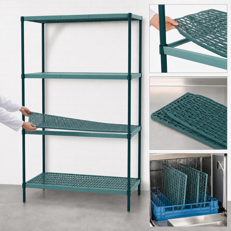 Product image #3 for Metro Super Erecta Pro 24" W x 30" D x 63" H 4-Shelf Stationary Polymer Shelving Starter Unit