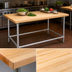 Thumbnail image #3 for John Boos SNB07 36 x 30-Inch Wood Top Work Table with Stainless Steel Base