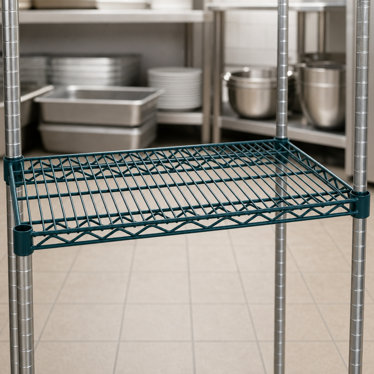 Product image #4 for Advance Tabco Special Value Series Heavy Duty Green Epoxy Coated Wire Shelf, 54 x 24 Inches