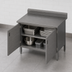 Thumbnail image #3 for John Boos Enclosed Base Work Table with Hinged Doors, 36 x 24 Inch, 16 Gauge Stainless Steel Top, 5 Inch Backsplash