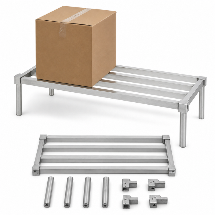 Product image #3 for Channel Manufacturing Knock-Down Tubular Aluminum Dunnage Rack, 48 x 20 x 12 Inches