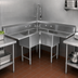Thumbnail image #3 for Pro-Bowl 3-Compartment Corner Sink with Dual 24-Inch Drainboards, 16/300 Stainless Steel, 64-1/2 Inch Square