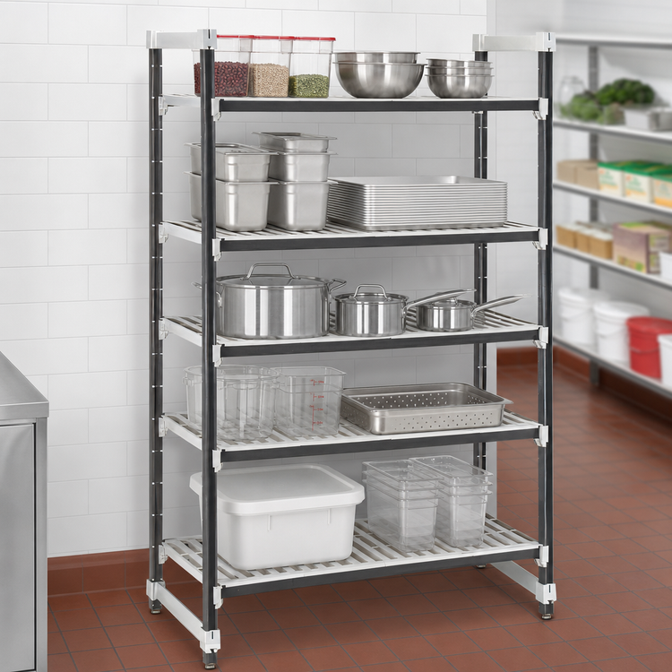 Product image #3 for Cambro Camshelving Elements XTRA 21-Inch Deep x 72-Inch Long x 72-Inch High 5-Shelf Vented Stationary Starter Unit