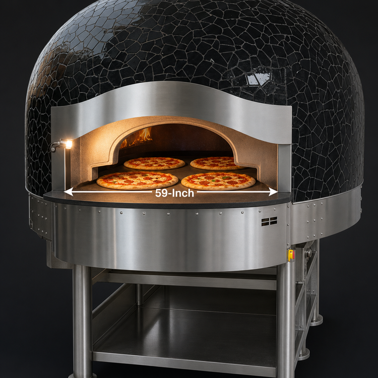 Product image #3 for Morello Forni PG150-CM Indoor Gas-Fired Round Pizza Oven, 59-Inch Cooking Diameter, Floor Model with Stand Base