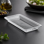 Thumbnail image #3 for American Metalcraft Rain Collection CRGT23 18-Inch Rectangular Clear Polystyrene Tray, 92 oz. Case of 12