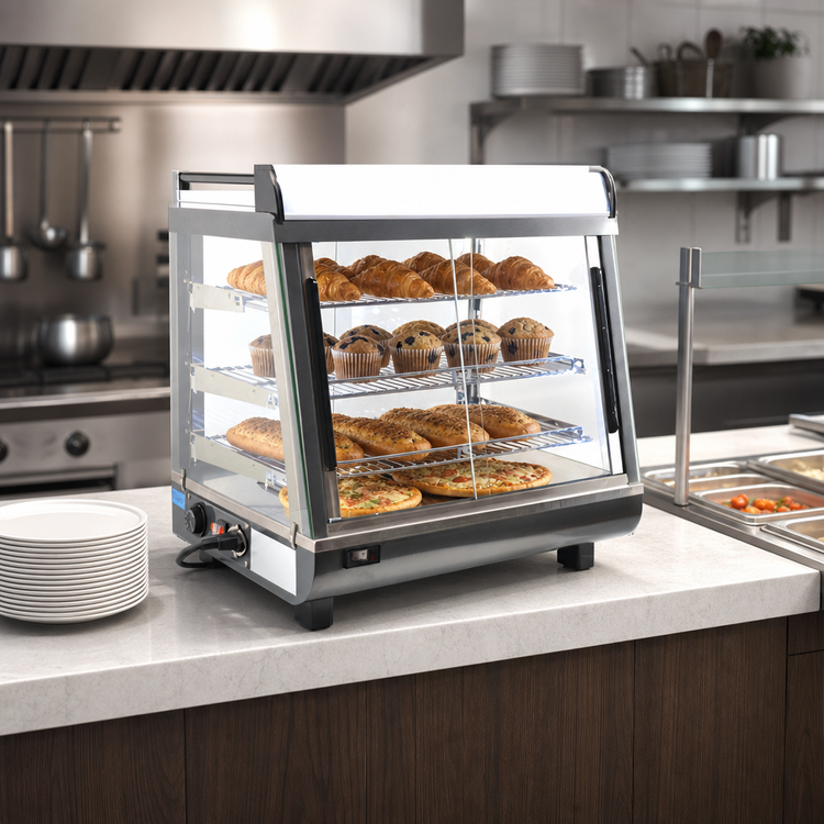 Product image #3 for Omcan Elite Series Countertop Heated Display Case, Full/Self-Service, 25-3/4-Inch Wide
