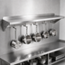 Thumbnail image #3 for John Boos Stallion 72-Inch Wall-Mounted Stainless Steel Pot Rack Shelf with 6 Hooks