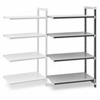 Thumbnail image #3 for Cambro Camshelving® Elements EXA244884S4480 Stationary Solid Polymer Shelving Add-On Unit, 4-Tier, 48"W x 24"D x 84"H, Gray